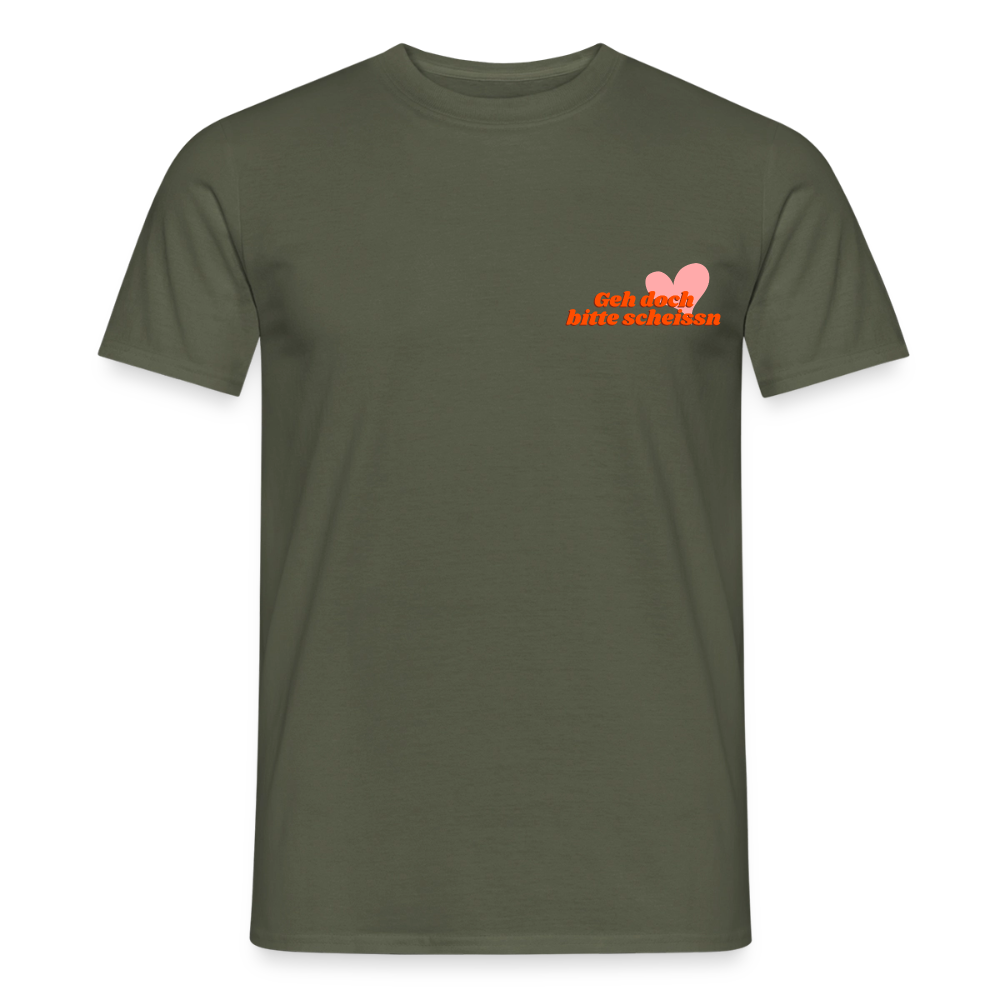 Geh doch bitte scheissn, Männer T-Shirt - Militärgrün
