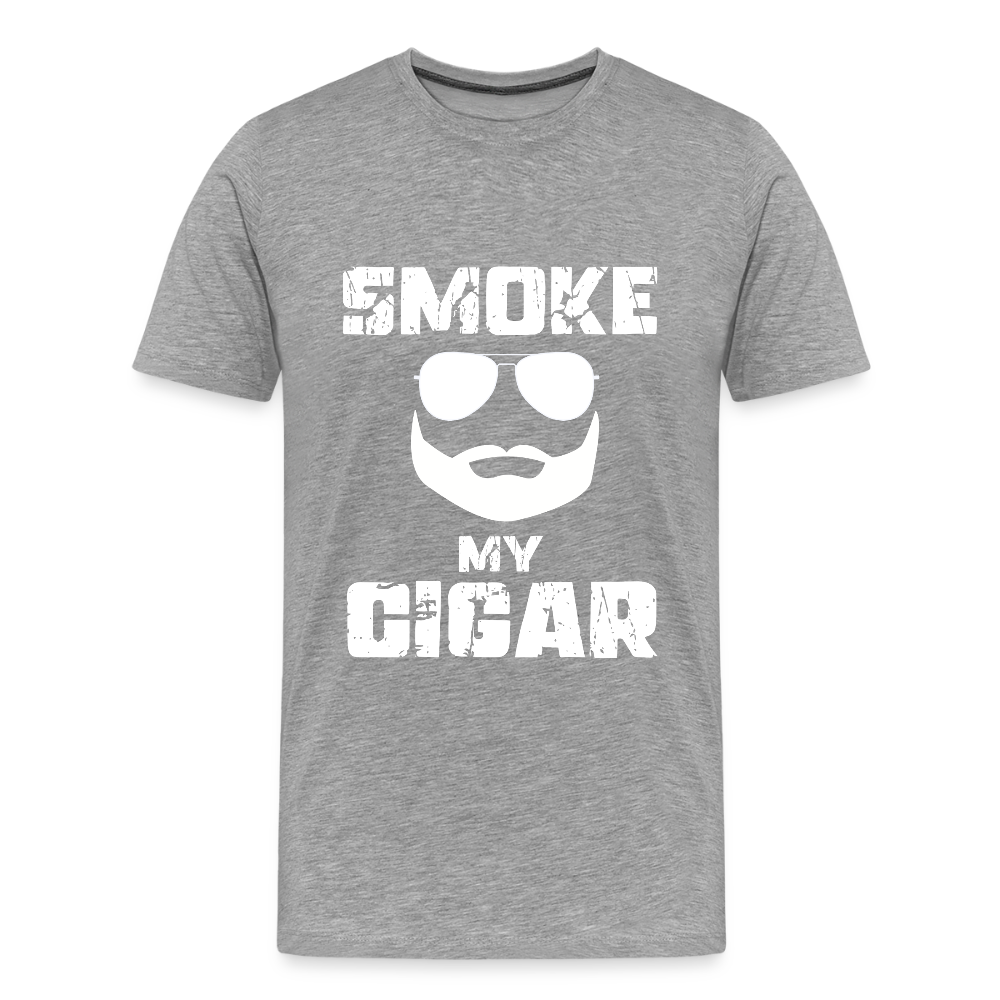 Smoke My Cigar - Zigarren Mann, Hot Daddy, Cigar Man, Men/ Männer Premium T-Shirt - Grau meliert