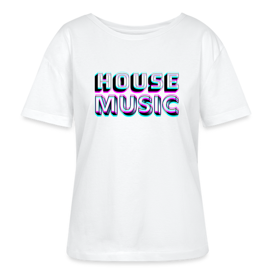 HOUSE MUSIC, Stanley/ Stella lockeres Frauen Organic T-Shirt - relaxed fit - Weiß