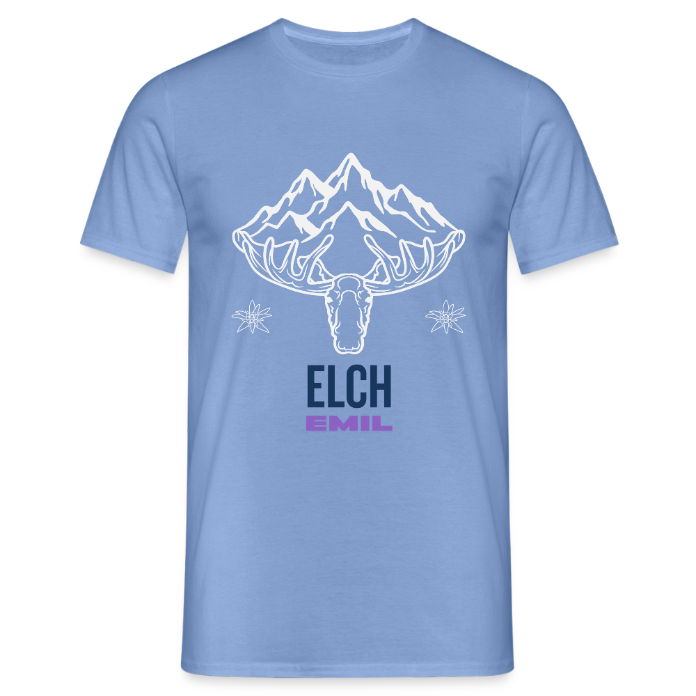 Elch Emil in Österreich, Männer T-Shirt - carolina blue