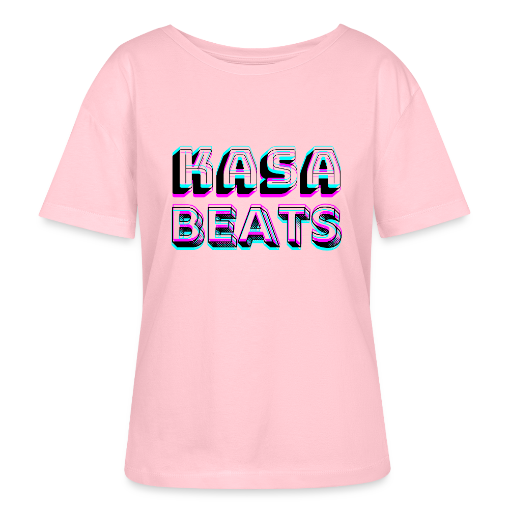 KASA BEATS, funky 3D letters, Stanley/ Stella relaxed fit Women Organic T-Shirt - Hellrosa