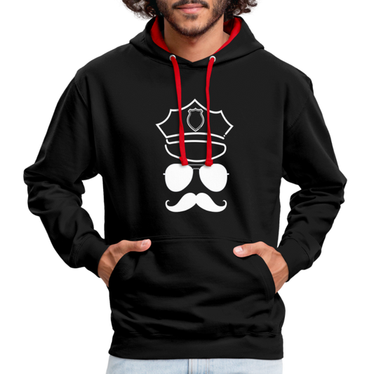 Hot Daddy,  Kontrast Hoodie - Schwarz/Rot