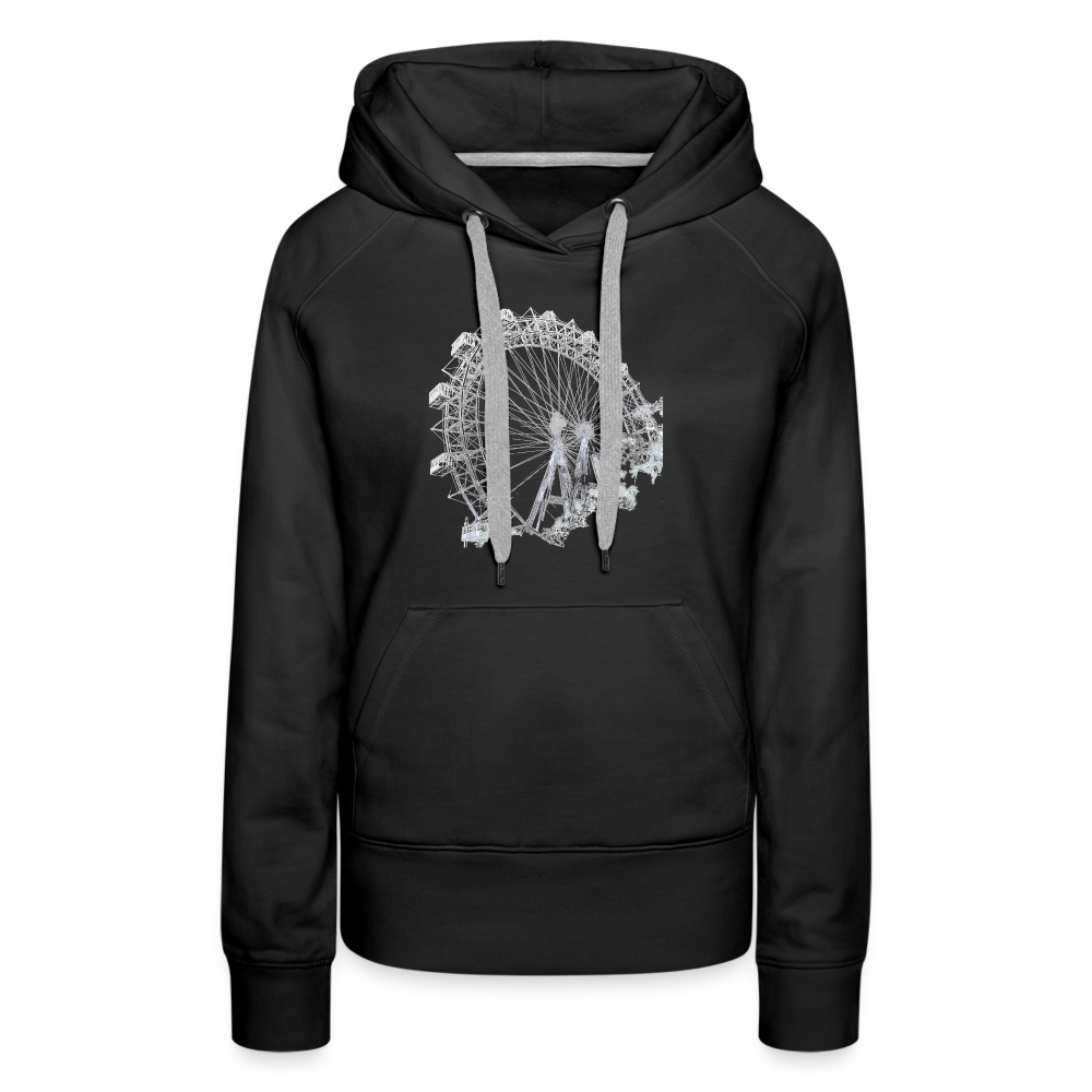 Wiener Riesenrad im Prater - Wahrzeichen von Wien in blau, Frauen Premium Hoodie - Schwarz