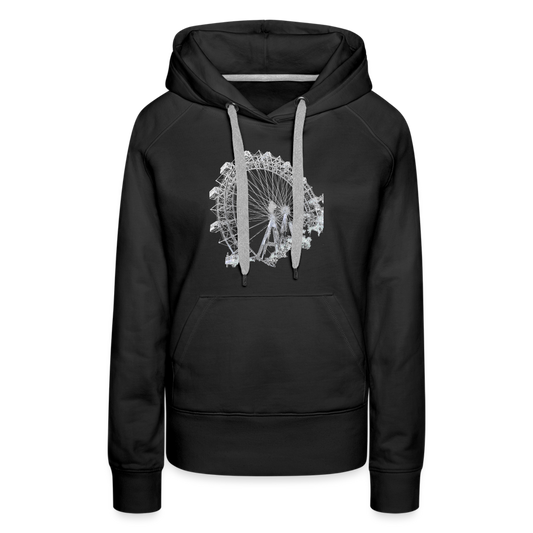 Wiener Riesenrad im Prater - Wahrzeichen von Wien in blau, Frauen Premium Hoodie - Schwarz
