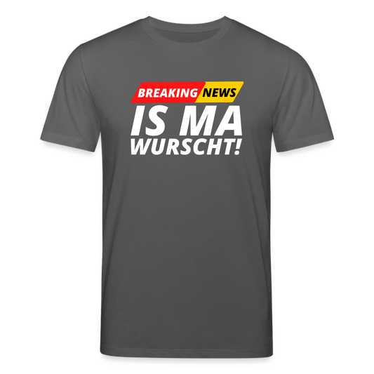 Breaking News: IS MA WURSCHT! Stanley/ Stella Männer Premium Bio T-Shirt - Anthrazit