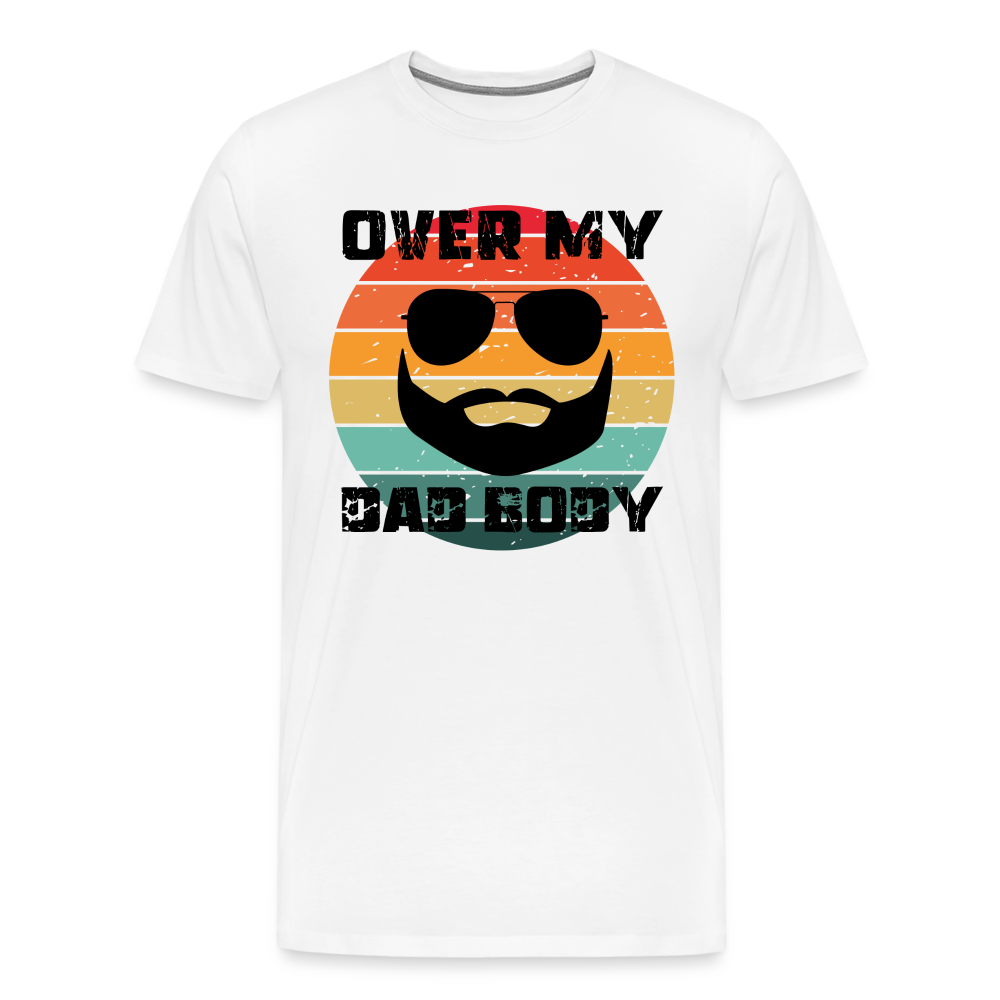 Over My Dad Body - Daddy, Vatertag, Männer Premium T-Shirt - Weiß
