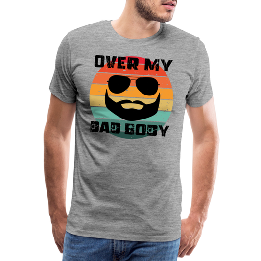 Over My Dad Body - Daddy, Vatertag, Männer Premium T-Shirt - Grau meliert