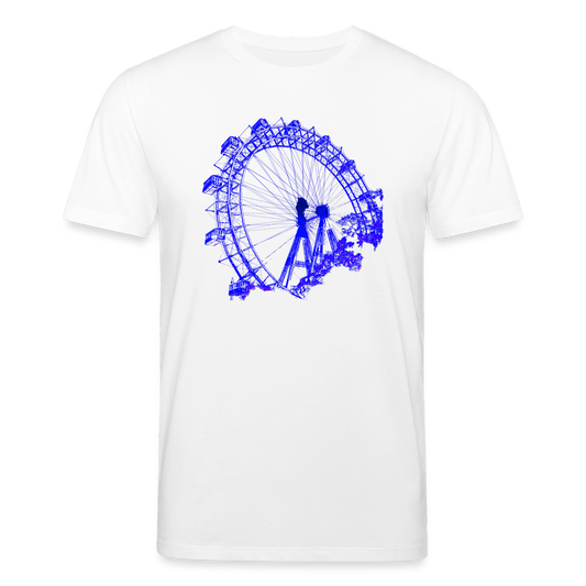Wiener Riesenrad im Prater - Wahrzeichen von Wien in blau, Stanley/Stella Männer Bio-T-Shirt - Weiß
