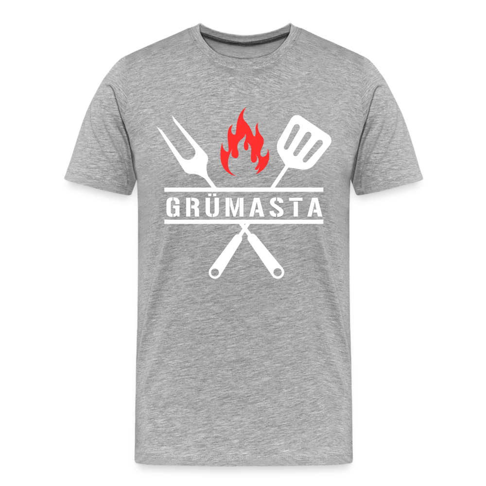Grümasta (zu dt. Grillmeister)  Männer Premium Bio T-Shirt - Grau meliert