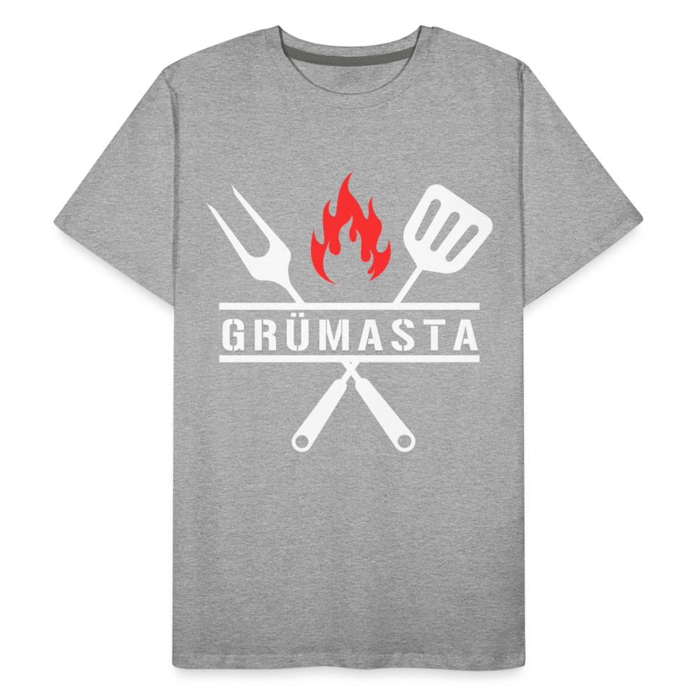 Grümasta (zu dt. Grillmeister)  Männer Premium Bio T-Shirt - Grau meliert