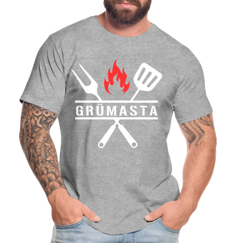 Grümasta (zu dt. Grillmeister)  Männer Premium Bio T-Shirt - Grau meliert