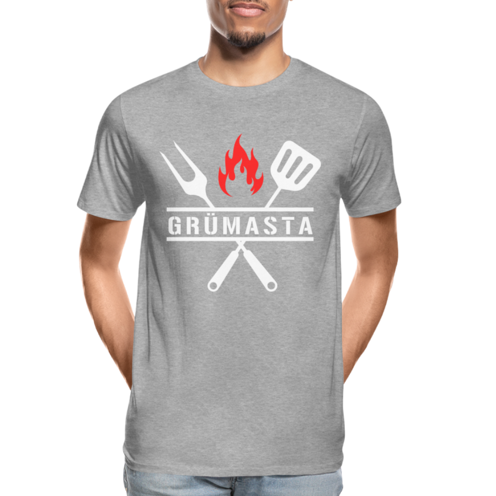 Grümasta (zu dt. Grillmeister)  Männer Premium Bio T-Shirt - Grau meliert