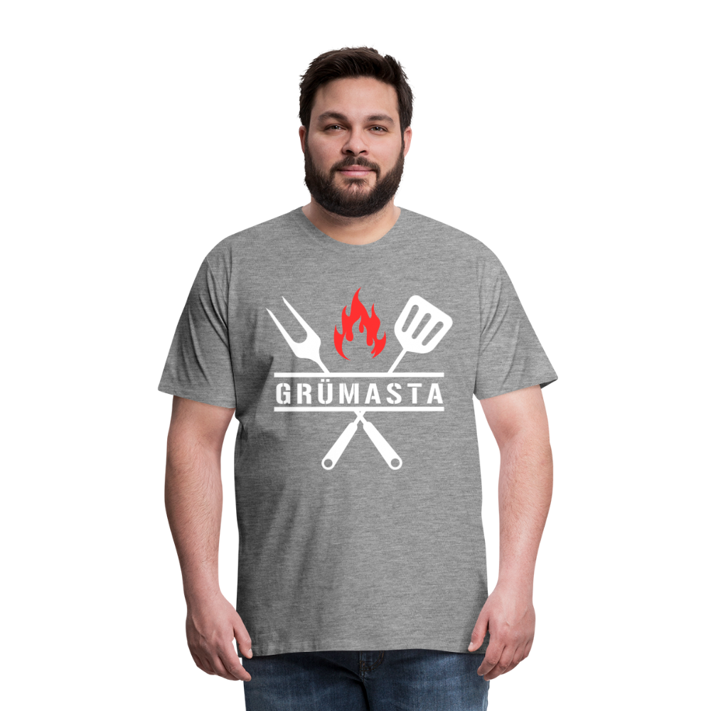 Grümasta (zu dt. Grillmeister)  Männer Premium T-Shirt - Grau meliert