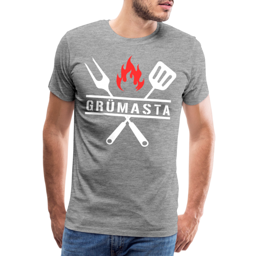 Grümasta (zu dt. Grillmeister)  Männer Premium T-Shirt - Grau meliert