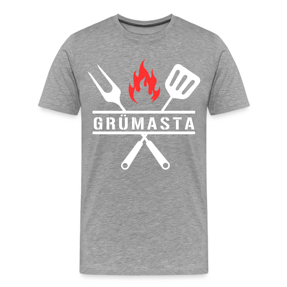 Grümasta (zu dt. Grillmeister)  Männer Premium T-Shirt - Grau meliert
