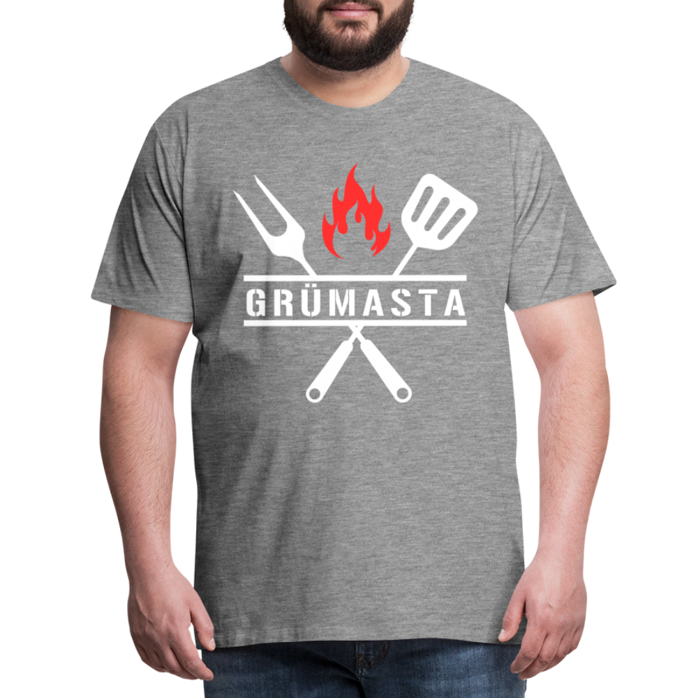 Grümasta (zu dt. Grillmeister)  Männer Premium T-Shirt - Grau meliert