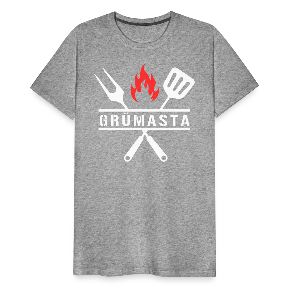 Grümasta (zu dt. Grillmeister)  Männer Premium T-Shirt - Grau meliert
