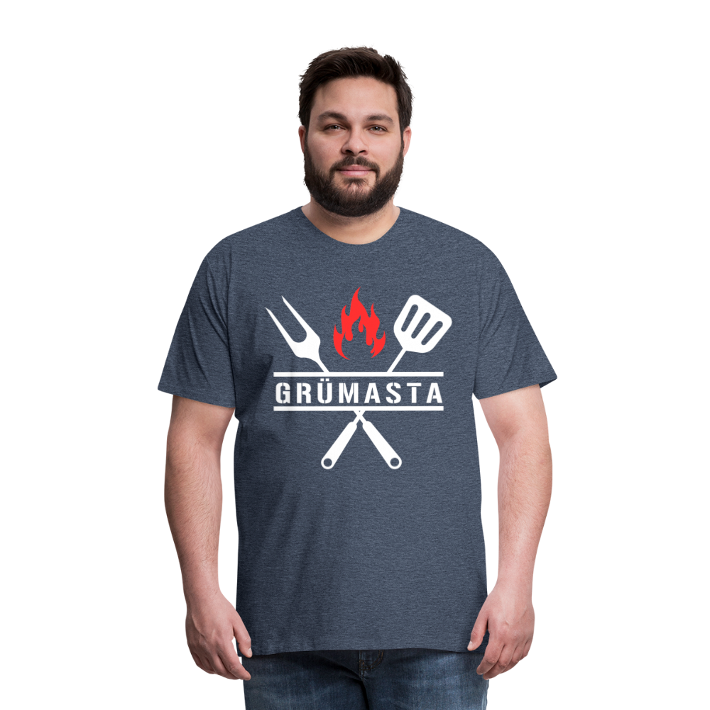 Grümasta (zu dt. Grillmeister)  Männer Premium T-Shirt - Blau meliert