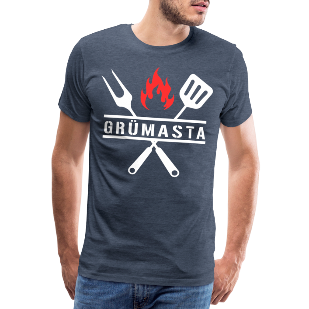 Grümasta (zu dt. Grillmeister)  Männer Premium T-Shirt - Blau meliert