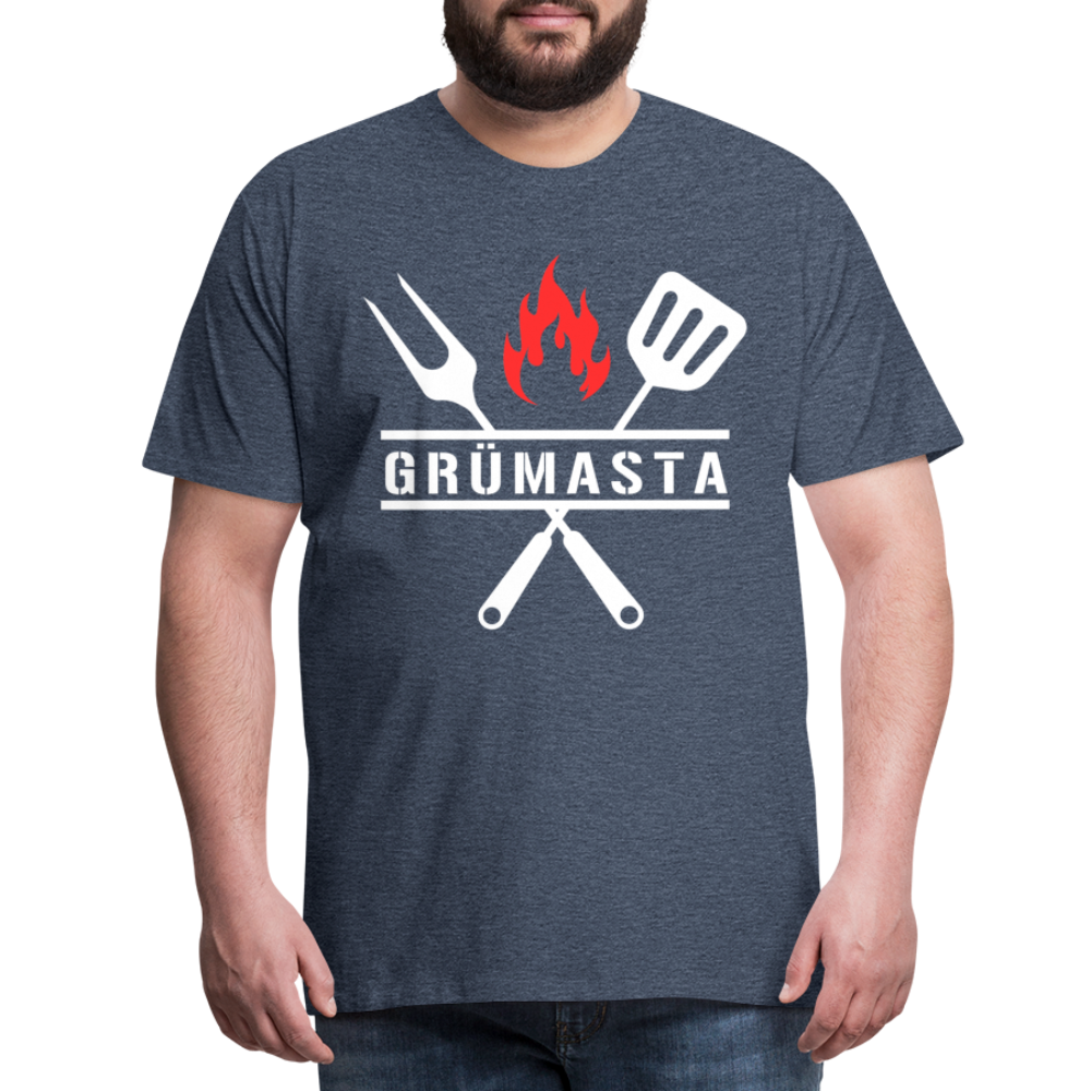 Grümasta (zu dt. Grillmeister)  Männer Premium T-Shirt - Blau meliert