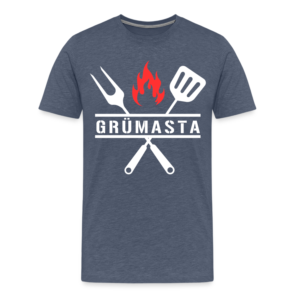 Grümasta (zu dt. Grillmeister)  Männer Premium T-Shirt - Blau meliert